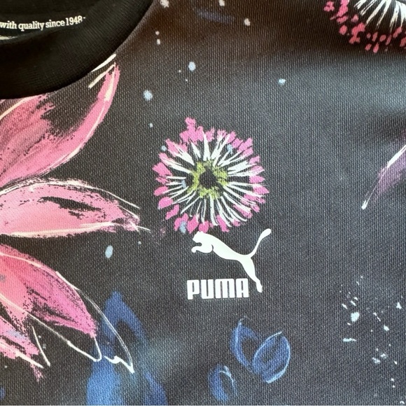PUMA Women’s Archive Floral Logo Print Mini Shirt Dress - XS - Picture 8 of 15